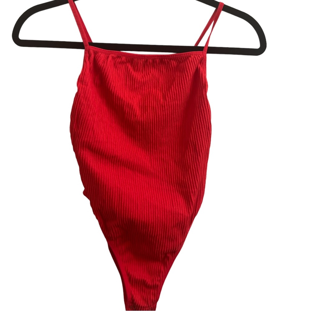 Forever 21 Red Corduroy bodysuit